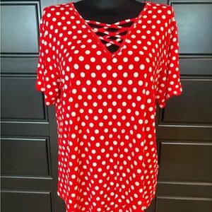 Red Polka Dot Women's Top